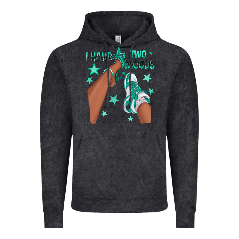 Teal I Have Two Moods Afro Girl Sneakers Vintage Hoodie by texasbilliewilder | Teevron