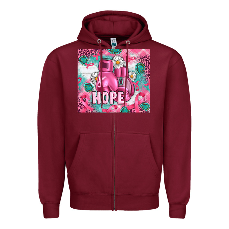 Breast Cancer Boxing Gloves Zipper Hoodie by Artiststas | Teevron