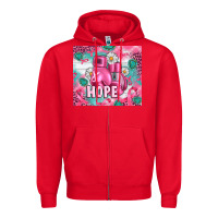 Red Breast Cancer Boxing Gloves Zipper Hoodie - Artiststas