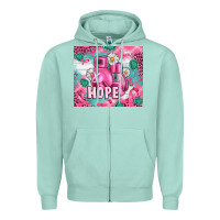 Seafoam Breast Cancer Boxing Gloves Zipper Hoodie - Artiststas