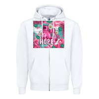 White Breast Cancer Boxing Gloves Zipper Hoodie - Artiststas