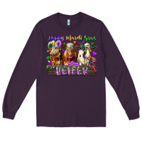 Plum happy mardi gras heifer Long Sleeve Tee - RacoonDesign