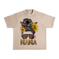 French Oak mess bun mama sunflowers Urban Heavy Tee - BarkalooDesign