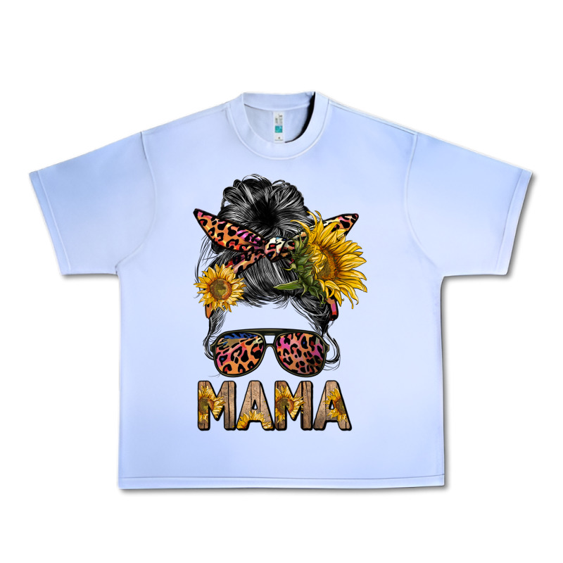 Mess Bun Mama Sunflowers Urban Heavy Tee by BarkalooDesign | Teevron