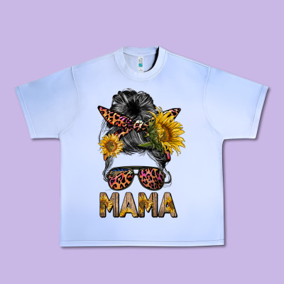Mess Bun Mama Sunflowers Urban Heavy Tee Designed By Barkaloodesign
