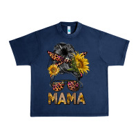 Navy mess bun mama sunflowers Urban Heavy Tee - BarkalooDesign