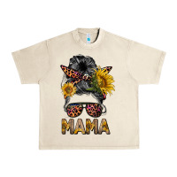 Sandshell mess bun mama sunflowers Urban Heavy Tee - BarkalooDesign