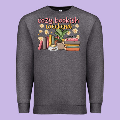 Cozy Bookish Weekend Premium Sweatshirt Designed By Maliassmallbusiness