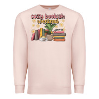 Pale Pink cozy bookish weekend Premium Sweatshirt - MaliasSmallBusiness