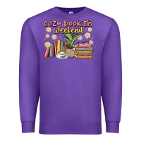 Purple cozy bookish weekend Premium Sweatshirt - MaliasSmallBusiness
