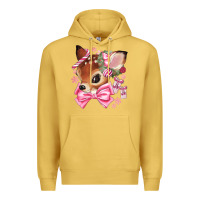 Antique Gold reindeer head christmas Premium Hoodie - MaliasSmallBusiness