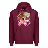 Burgundy reindeer head christmas Premium Hoodie - MaliasSmallBusiness