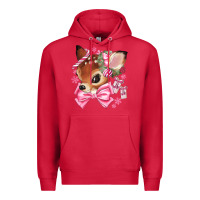 Cardinal reindeer head christmas Premium Hoodie - MaliasSmallBusiness