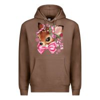 Chestnut reindeer head christmas Premium Hoodie - MaliasSmallBusiness