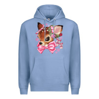 Colony Blue reindeer head christmas Premium Hoodie - MaliasSmallBusiness