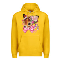 Lemon reindeer head christmas Premium Hoodie - MaliasSmallBusiness