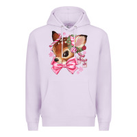 Lilac reindeer head christmas Premium Hoodie - MaliasSmallBusiness