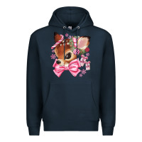 Navy reindeer head christmas Premium Hoodie - MaliasSmallBusiness