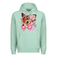 Seafoam reindeer head christmas Premium Hoodie - MaliasSmallBusiness