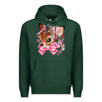 Sports Green reindeer head christmas Premium Hoodie - MaliasSmallBusiness