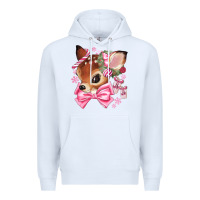 White reindeer head christmas Premium Hoodie - MaliasSmallBusiness