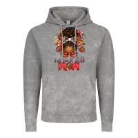 Cloud Rock american football mom red and silver afro messy bu Vintage Hoodie - texasbilliewilder