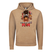 Vintage Coffee american football mom red and silver afro messy bu Vintage Hoodie - texasbilliewilder