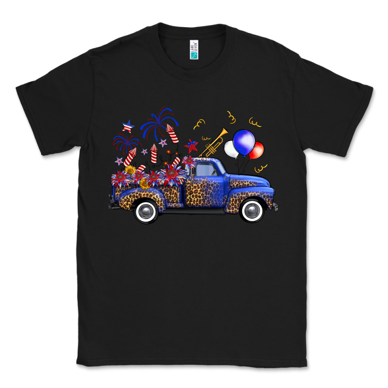 Western Truck Fourth Of July Classic Tee by FaDigitalArtStudio | Teevron