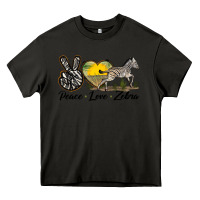 Asphalt peace love zebra Heavy Core Tee - LillyAllenDesigns