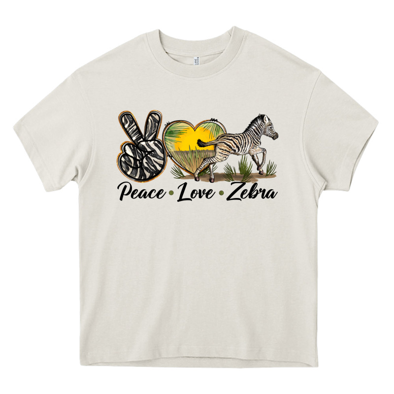 Peace Love Zebra Heavy Core Tee by LillyAllenDesigns | Teevron