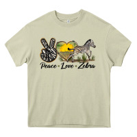 Mossy peace love zebra Heavy Core Tee - LillyAllenDesigns