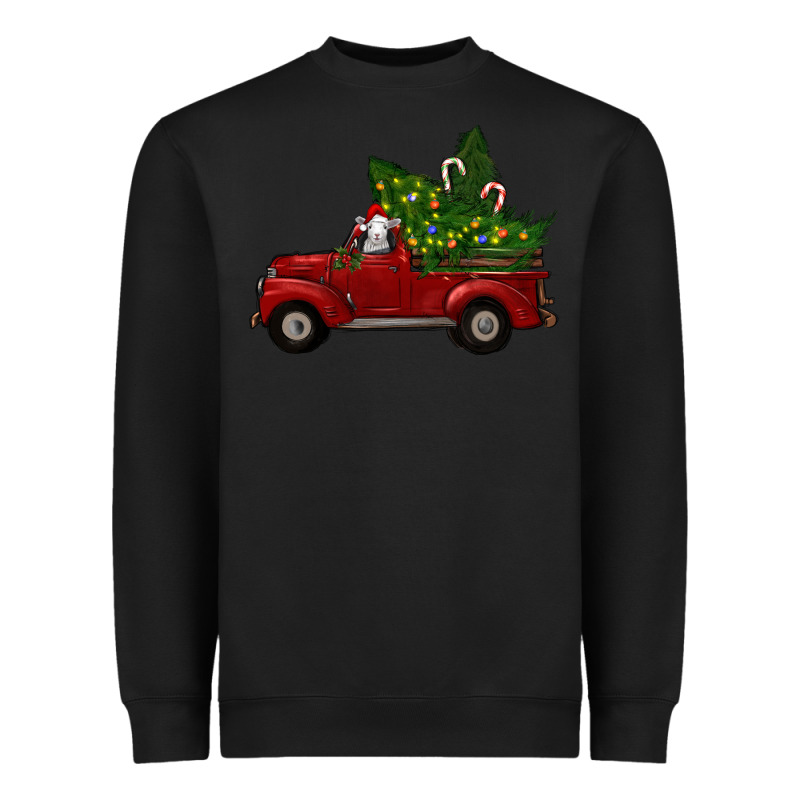 Christmas Farm Truck With Baby Sheep Heavyweight Sweatshirt by RanaPortraitStore | Teevron