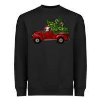 Black Christmas Farm Truck With Baby Sheep Heavyweight Sweatshirt - RanaPortraitStore
