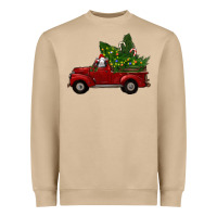 Mushroom Christmas Farm Truck With Baby Sheep Heavyweight Sweatshirt - RanaPortraitStore