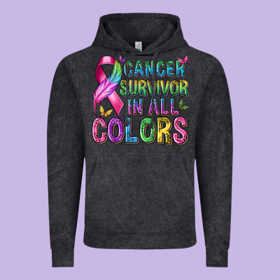 Cancer Survivor In All Colors Vintage Hoodie Designed By Texasbilliewilder