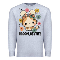 Heather Grey bloom bestie cat Premium Sweatshirt - MaliasSmallBusiness