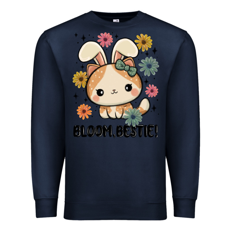 Bloom Bestie Cat Premium Sweatshirt by MaliasSmallBusiness | Teevron