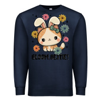 Navy bloom bestie cat Premium Sweatshirt - MaliasSmallBusiness