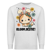 Oatmeal Heather bloom bestie cat Premium Sweatshirt - MaliasSmallBusiness