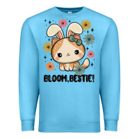 Ocean Blue bloom bestie cat Premium Sweatshirt - MaliasSmallBusiness