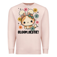 Pale Pink bloom bestie cat Premium Sweatshirt - MaliasSmallBusiness