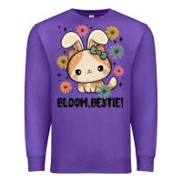 Purple bloom bestie cat Premium Sweatshirt - MaliasSmallBusiness