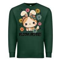 Sports Green bloom bestie cat Premium Sweatshirt - MaliasSmallBusiness