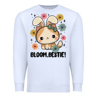 White bloom bestie cat Premium Sweatshirt - MaliasSmallBusiness
