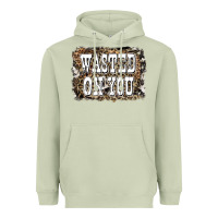 Matcha Western Wasted On You Background Heavyweight Hoodie - LillyAllenDesigns