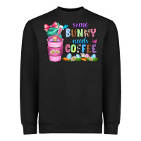 Black some bunny needs coffee with gnomes Heavyweight Sweatshirt - Zillion Design Studio