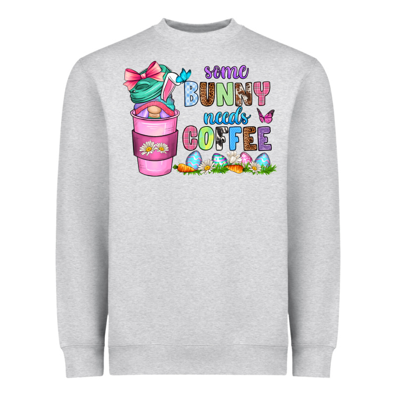 Some Bunny Needs Coffee With Gnomes Heavyweight Sweatshirt by Zillion Design Studio | Teevron