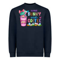 Navy some bunny needs coffee with gnomes Heavyweight Sweatshirt - Zillion Design Studio