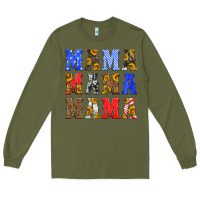 Army Green mama american flag 4th of july Long Sleeve Tee - HRA Design Shop