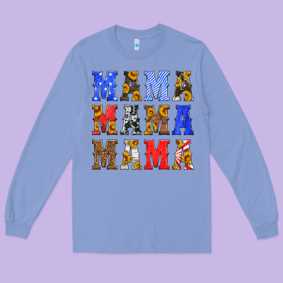 Mama American Flag 4th Of July Long Sleeve Tee Designed By Hra Design Shop